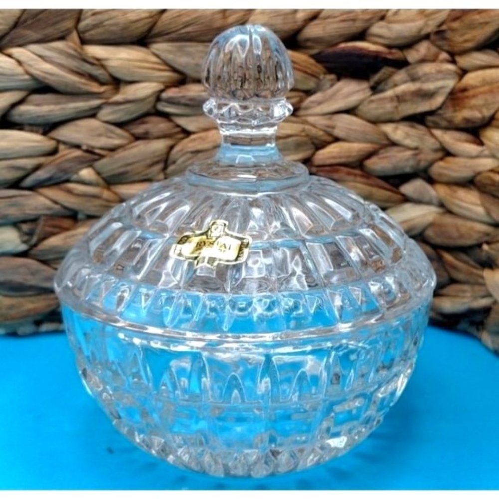 Vintage Yugoslavia Candy Dish, Lead Crystal, EUC
